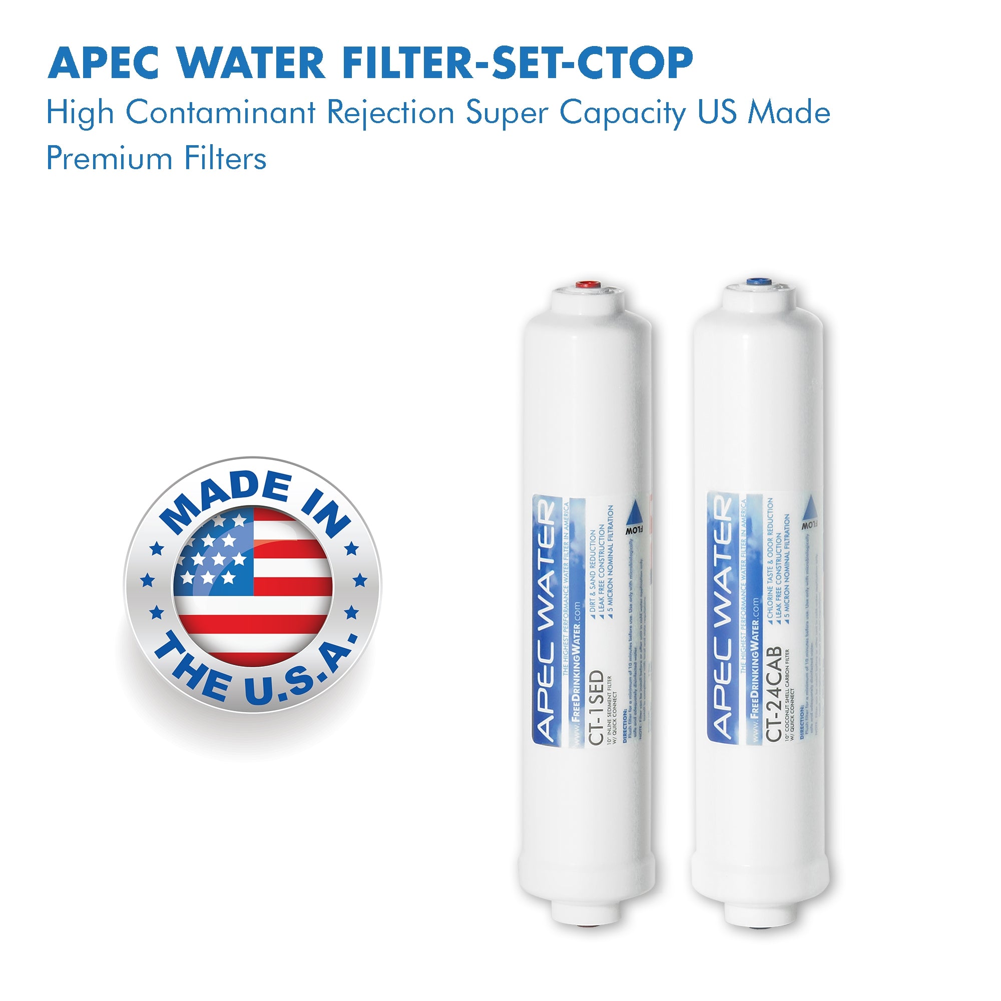 APEC RO Replacement Filters Pre-filter Set for ULTIMATE RO-CTOP, RO-CTOP-C, RO-CTOP-PH and RO-CTOP-PHC Countertop Reverse Osmosis Systems (Stages 1 and 2)