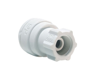 John Guest Faucet Connector 3/8" Tube OD x 7/16" Thread UNS Polypropylene White (PP3212U7W)