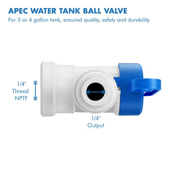 John Guest Polypropylene Tank Ball Valve - 1/4" Tube OD x 1/4" Thread NPTF (PPSV500822W)