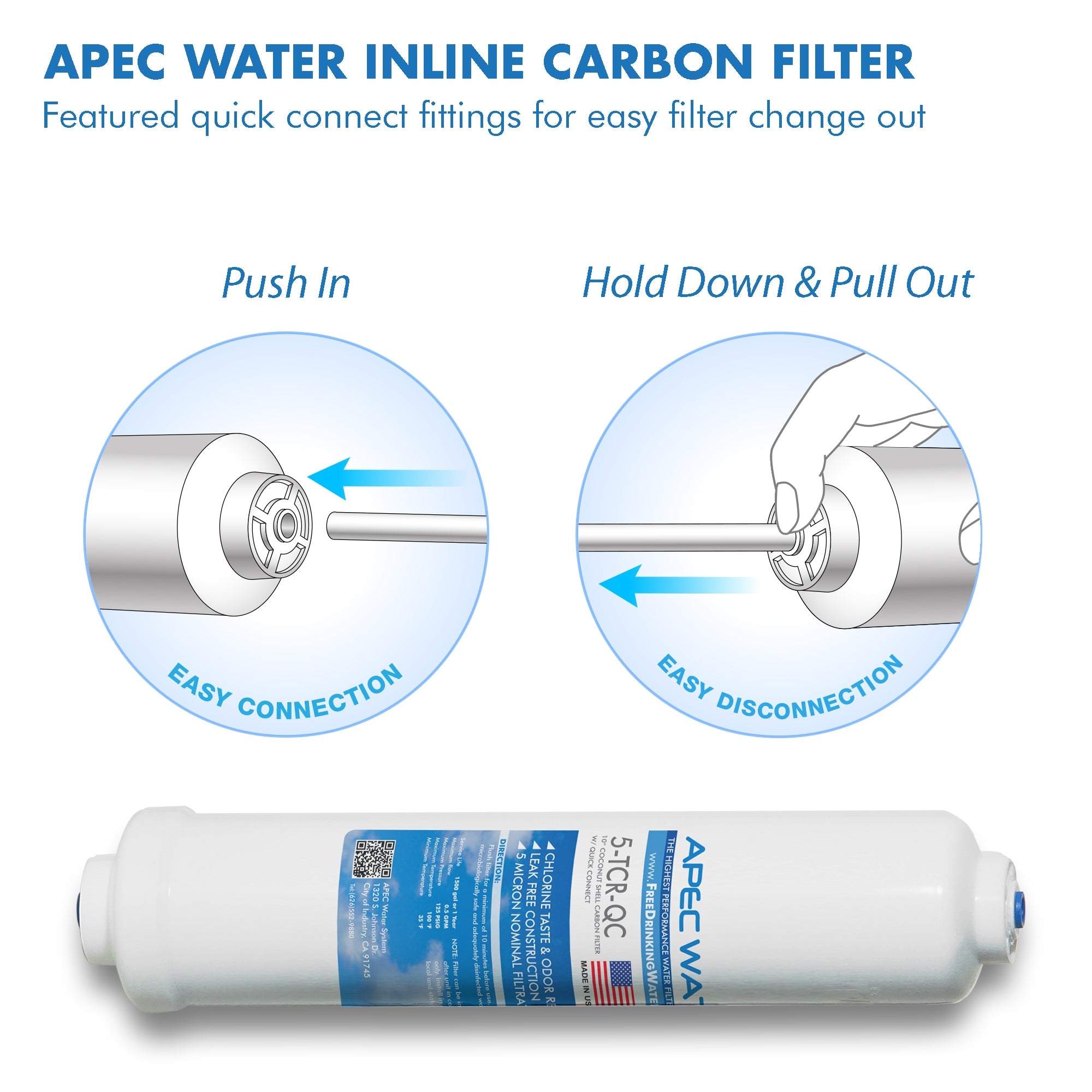 APEC  ULTIMATE Inline Carbon Post-filter 10 Inch