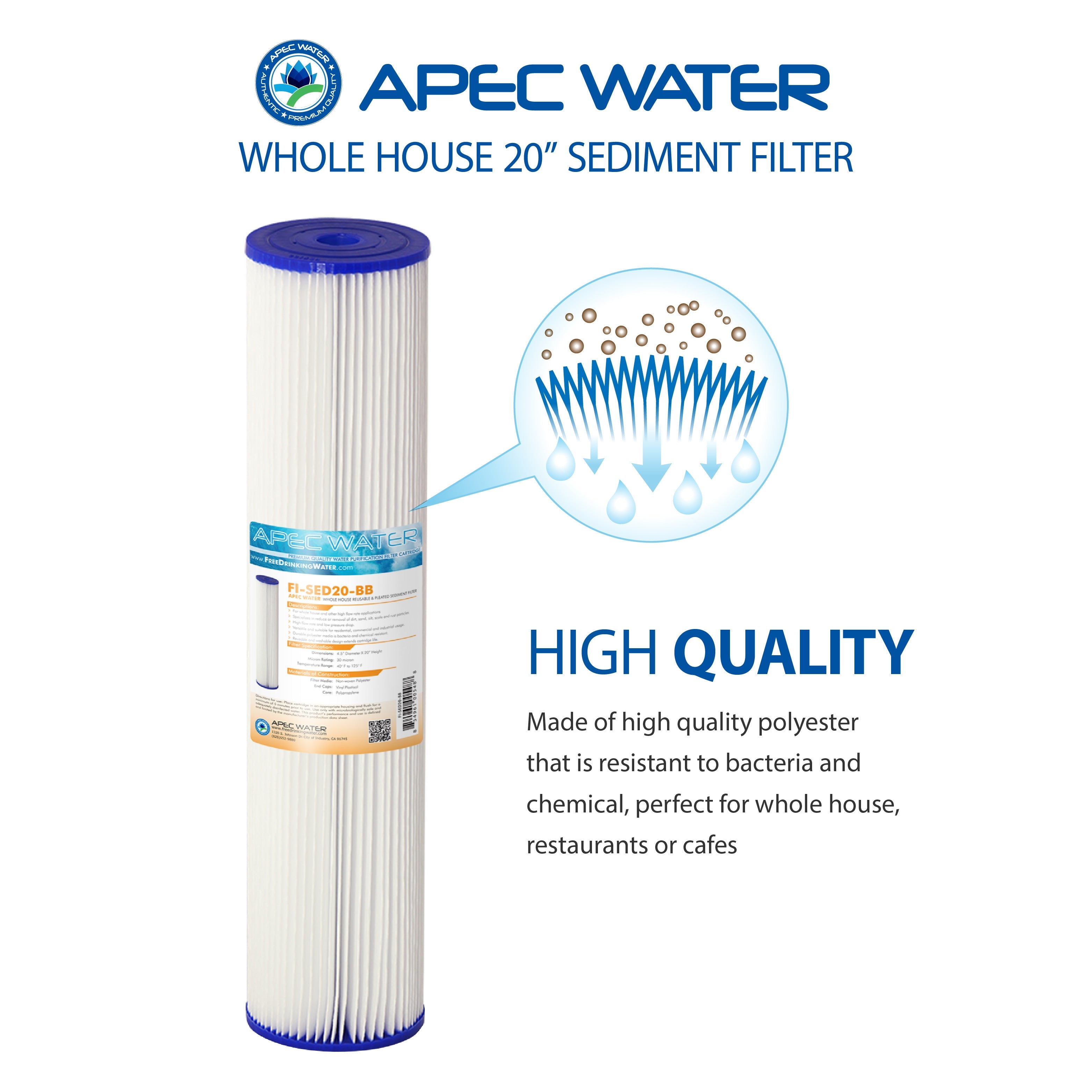 ALL PURPOSE Water Filter 20 Inch BB Sediment Water Filter BUNDLE