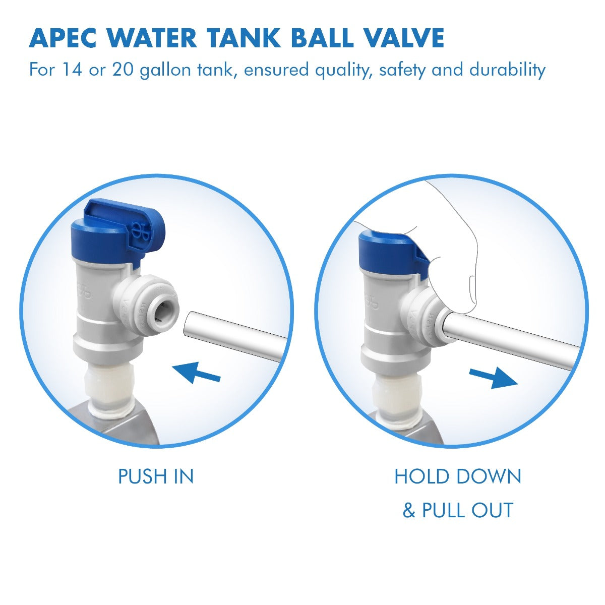 Tank Ball Valve - 3/4" NPTF, 1/4" Output (For 14 or 20 Gallon Tanks)