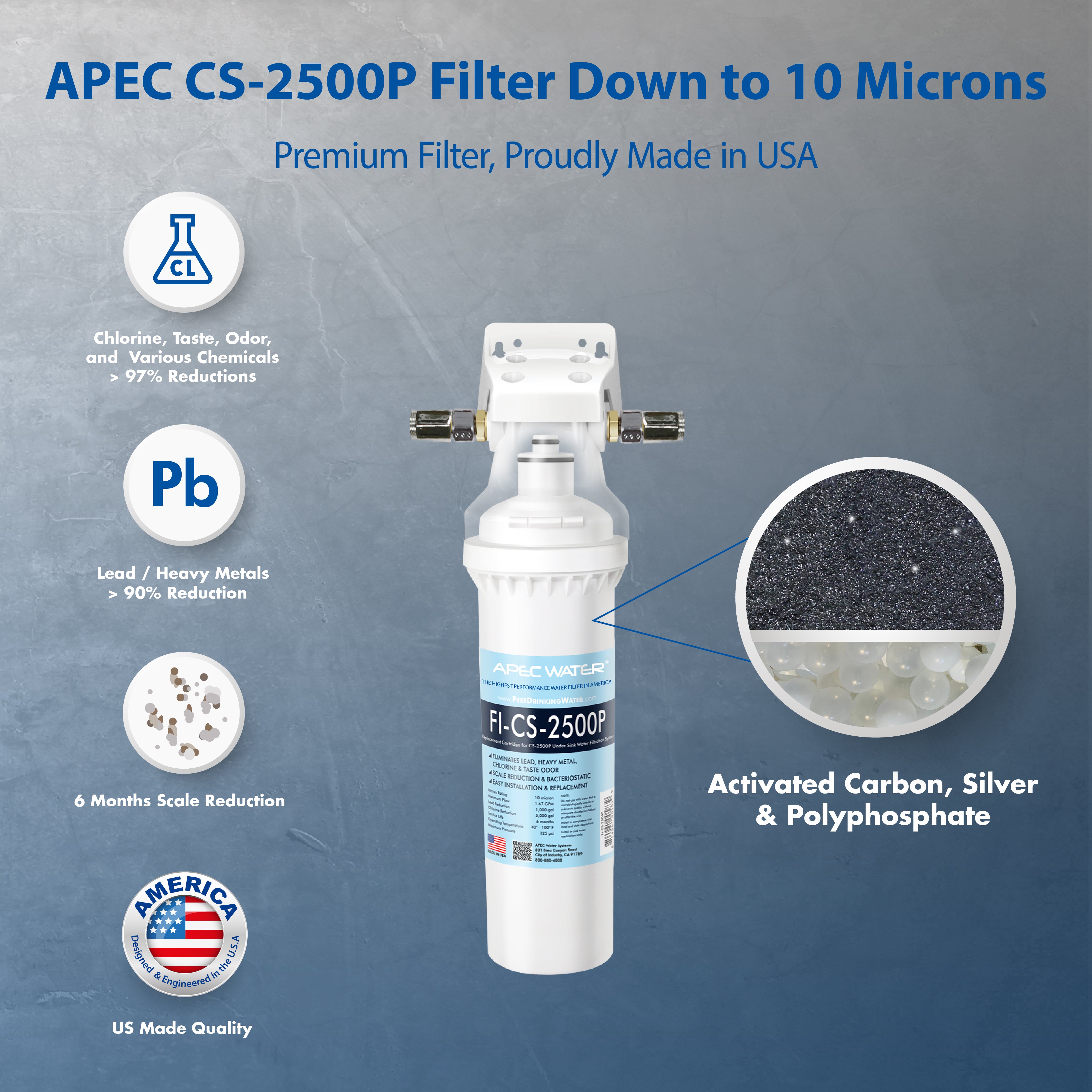 Premium Quality High Capacity Water Filtration System With Scale Inhibitor (CS-2500P)