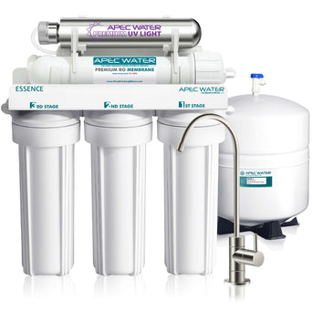 ROES-UV75-SS - Essence Stainless Steel UV Disinfecting 6-Stage 75 GPD Reverse Osmosis Water Systems for Drinking Water