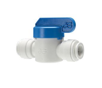 John Guest Polypropylene Ball Valve - 1/4" Tube OD x 1/4" Tube OD (PPSV040808W)