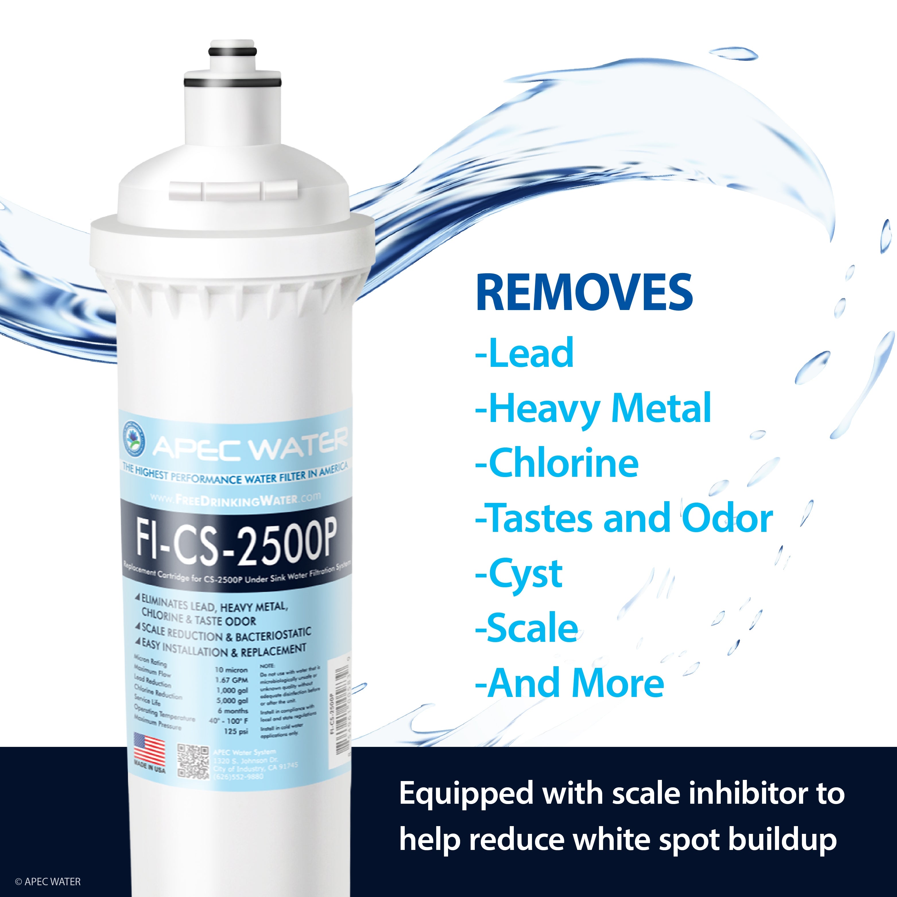 FI-CS-2500P Replacement Filter for CS-2500P Water Filtration System