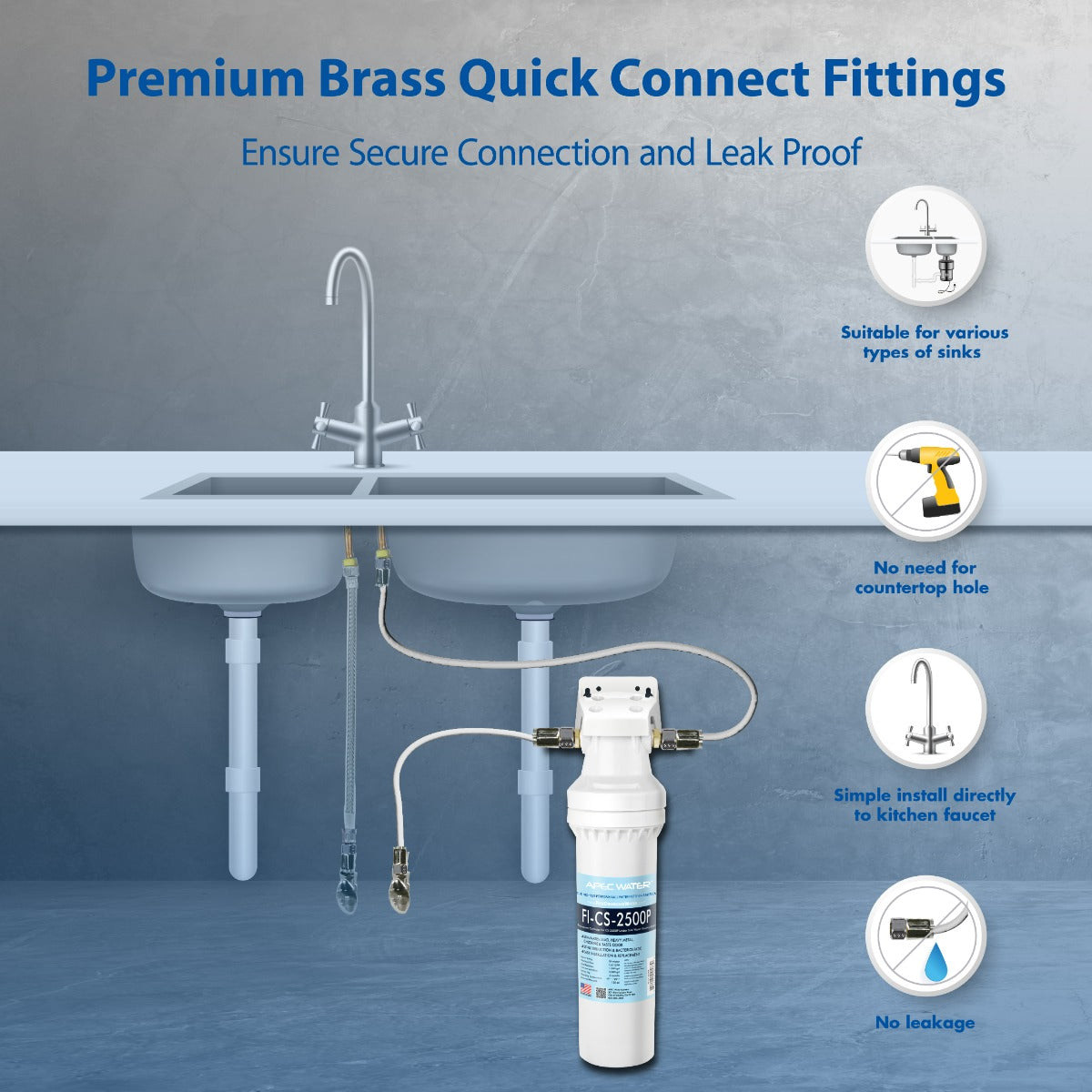 Premium Quality High Capacity Water Filtration System With Scale Inhibitor (CS-2500P)