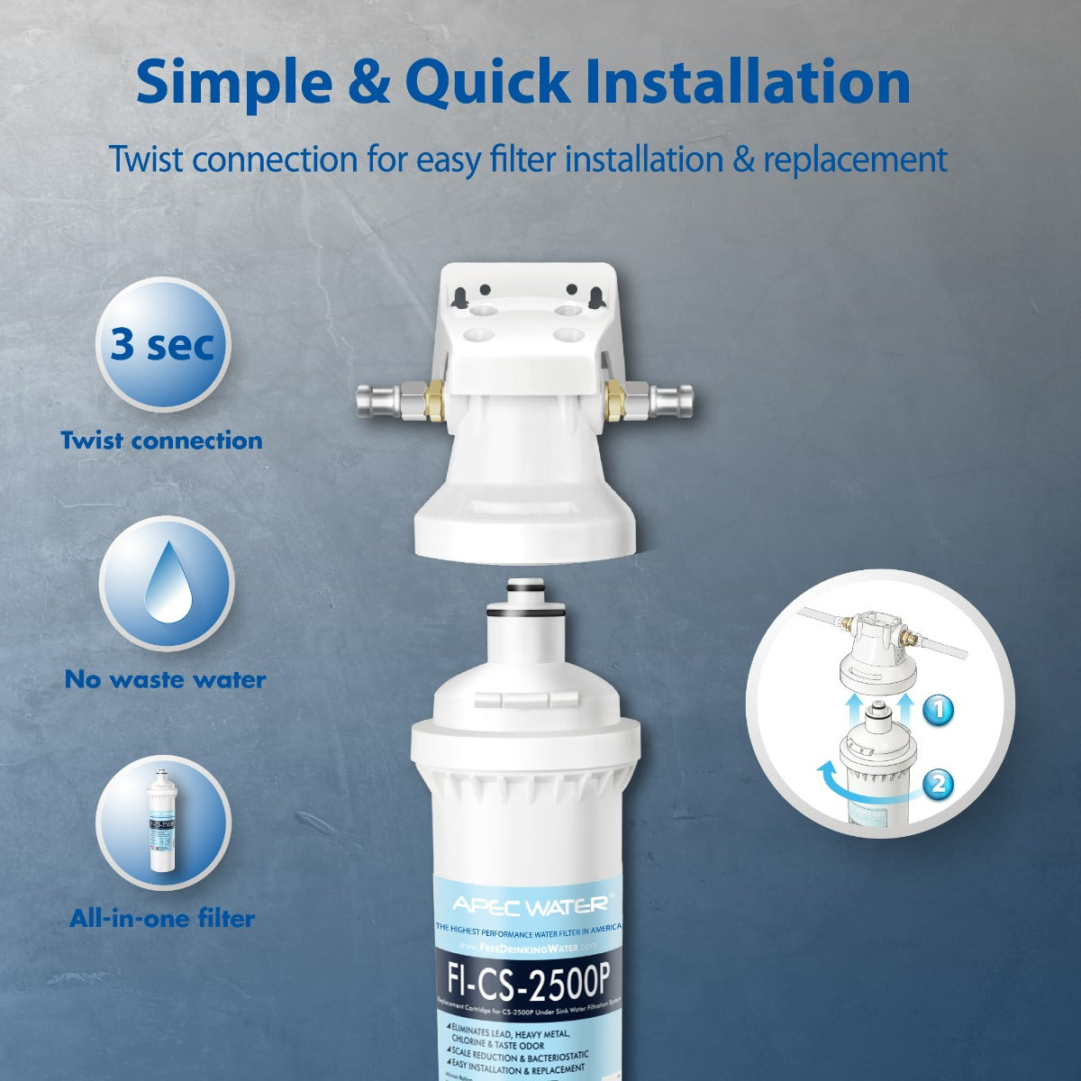 Premium Quality High Capacity Water Filtration System With Scale Inhibitor (CS-2500P)