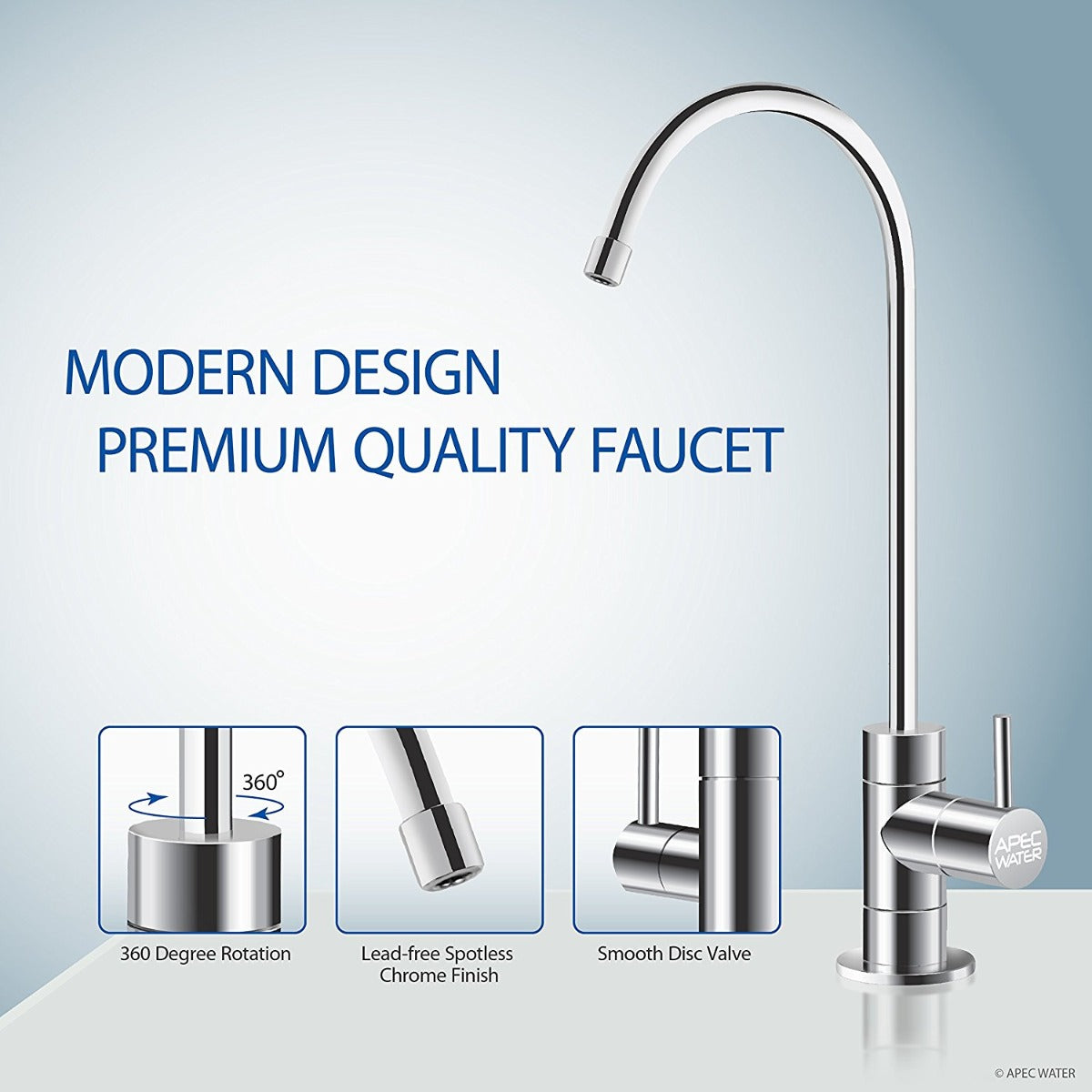 APEC Luxury Designer Faucet - Chrome Bright, Lead-Free