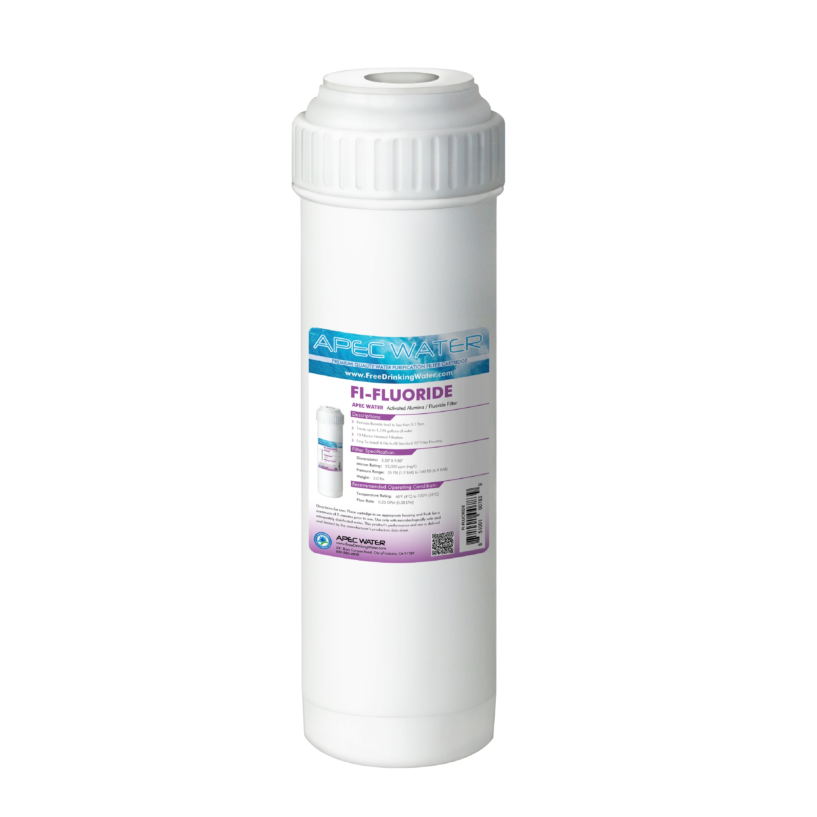 APEC 2.5 Inchx10 Inch Fluoride Reduction Water Filter