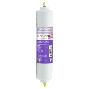 APEC High Purity pHPlus Calcium Carbonate Re-mineralization Inline Filters 10 Inch with 3/8" Quick Connect