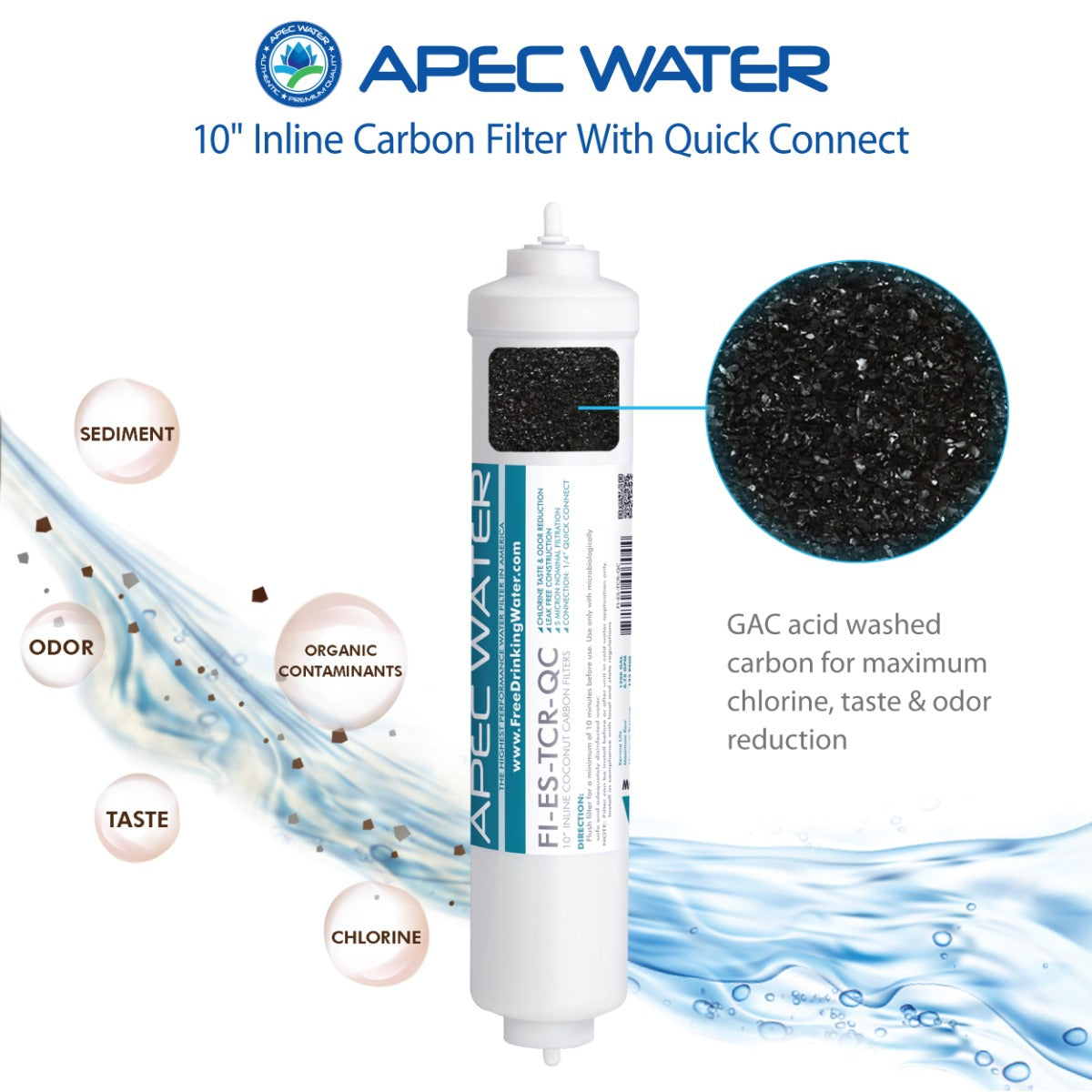 APEC RO Replacement Filters Complete Filter Set for ESSENCE 75 GPD PH Reverse Osmosis 6-Stage Systems  (Stages 1-6)