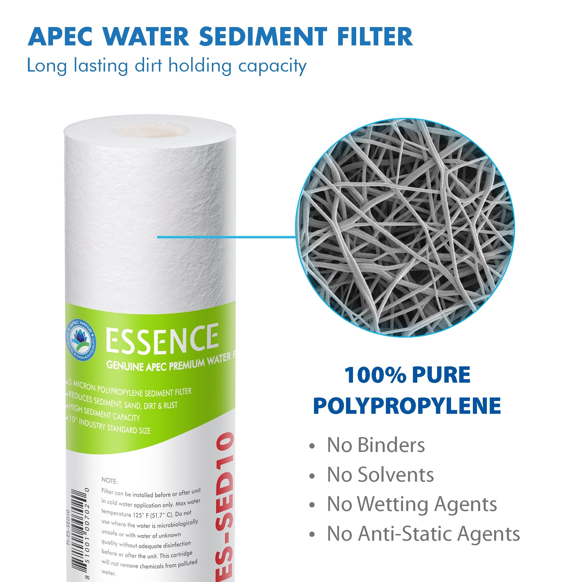 APEC RO Replacement Filters Pre-filter Set for ESSENCE 75 GPD ROES-UV75-SS V2 UV Reverse Osmosis Systems (Stages 1-3 and 5)