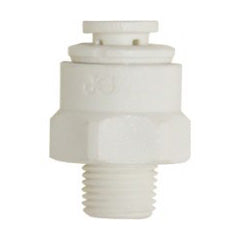 John Guest Male Connector 1/4" Tube OD x 1/4" Thread NPTF Polypropylene White  (PP010822W)