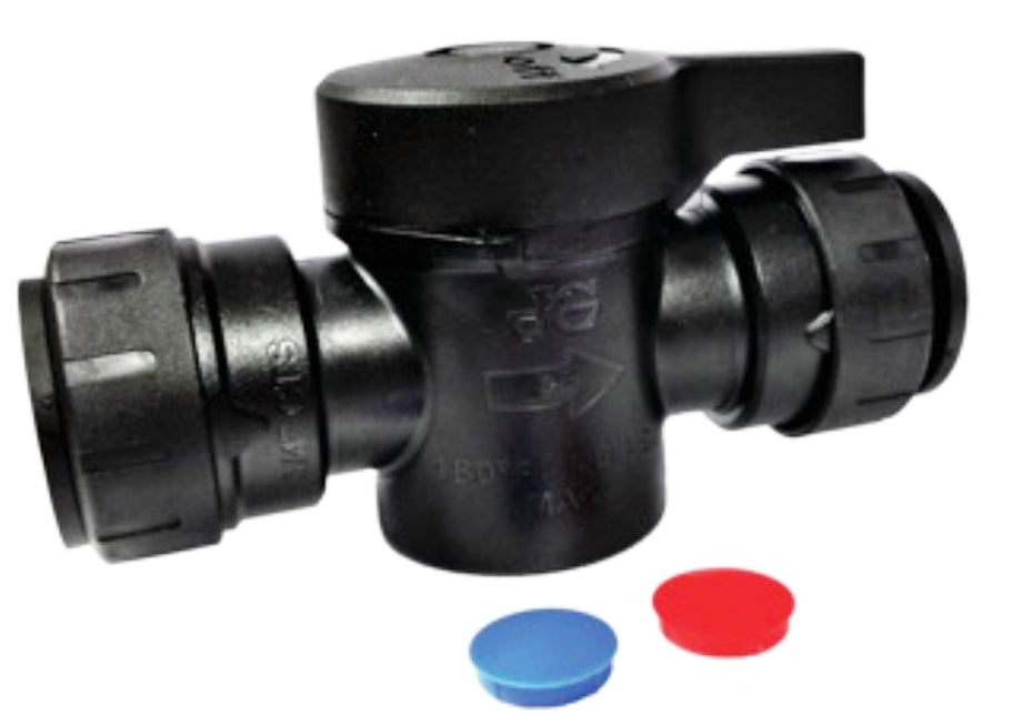 John Guest Polyetherimide Shut Off Valve - 3/4" CTS x 3/4" CTS - Black (PSEISV28EP)