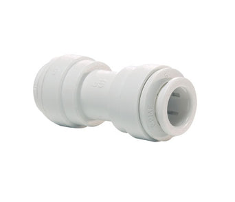 John Guest Reducing Union Connector 3/8" Tube OD x 1/4" Tube OD Polypropylene White  (PP201208W)