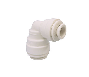 John Guest Reducing Elbow 1/2" Tube OD x 3/8" Tube OD Polypropylene White (PP211612W)