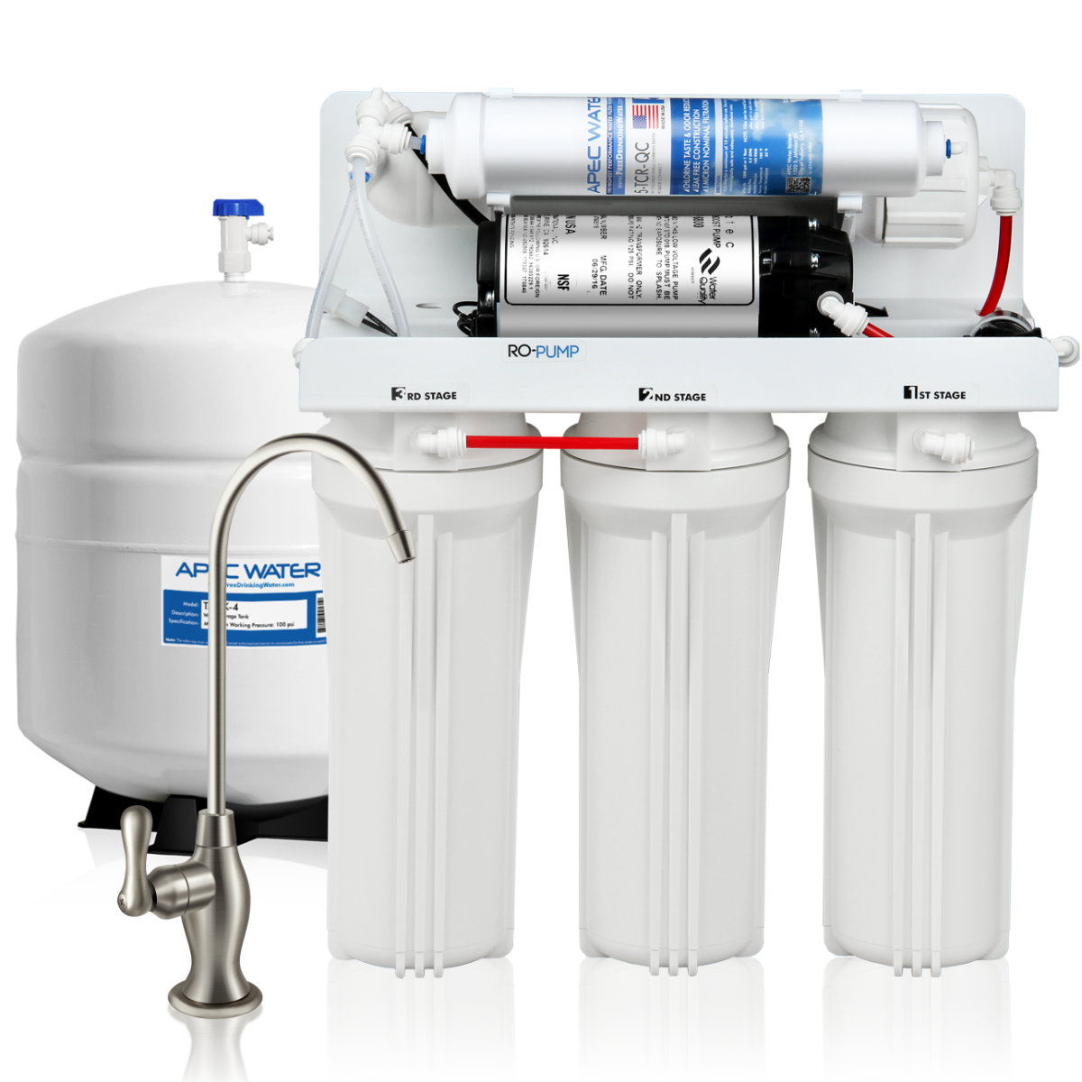 RO-PUMP – Electric Pumped Reverse Osmosis Water System for Drinking Water, for International Use