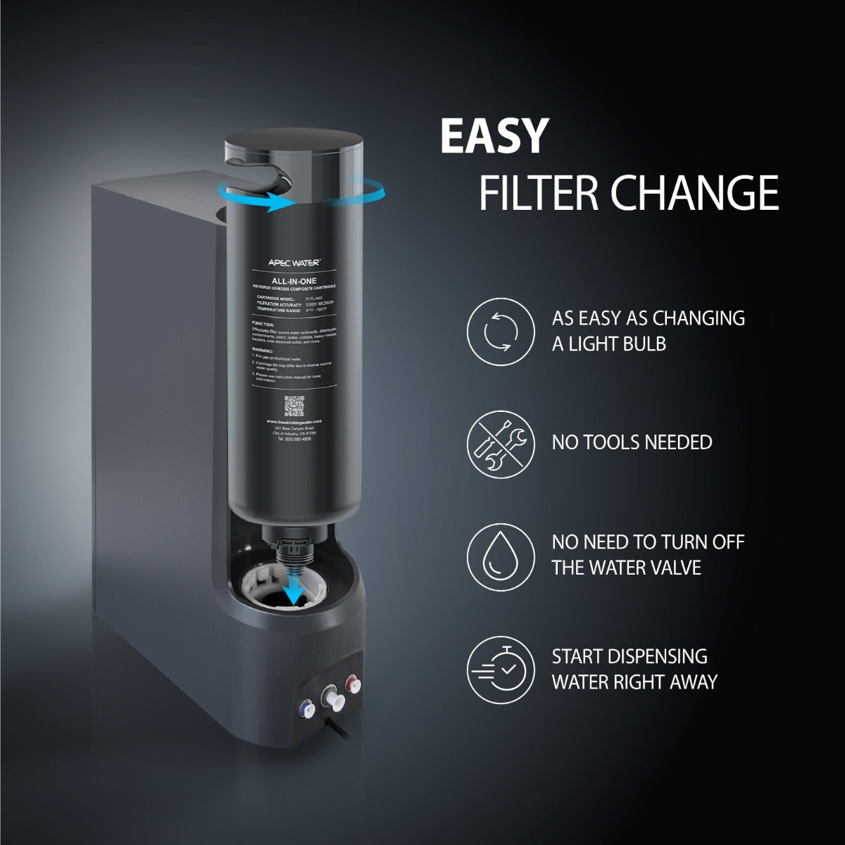 APEC RO Replacement Filters for All-in-One Tankless Reverse Osmosis Systems