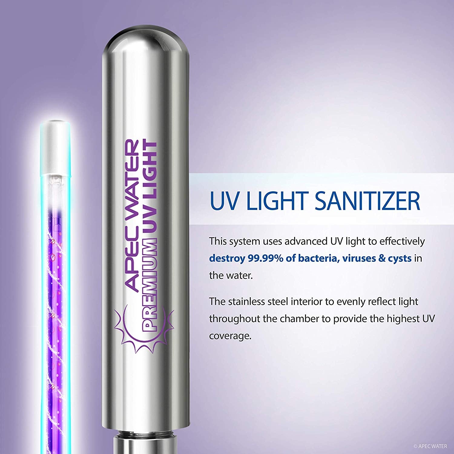 APEC Stainless Steel UV Ultra Violet Sterilizer Water Filter Kit