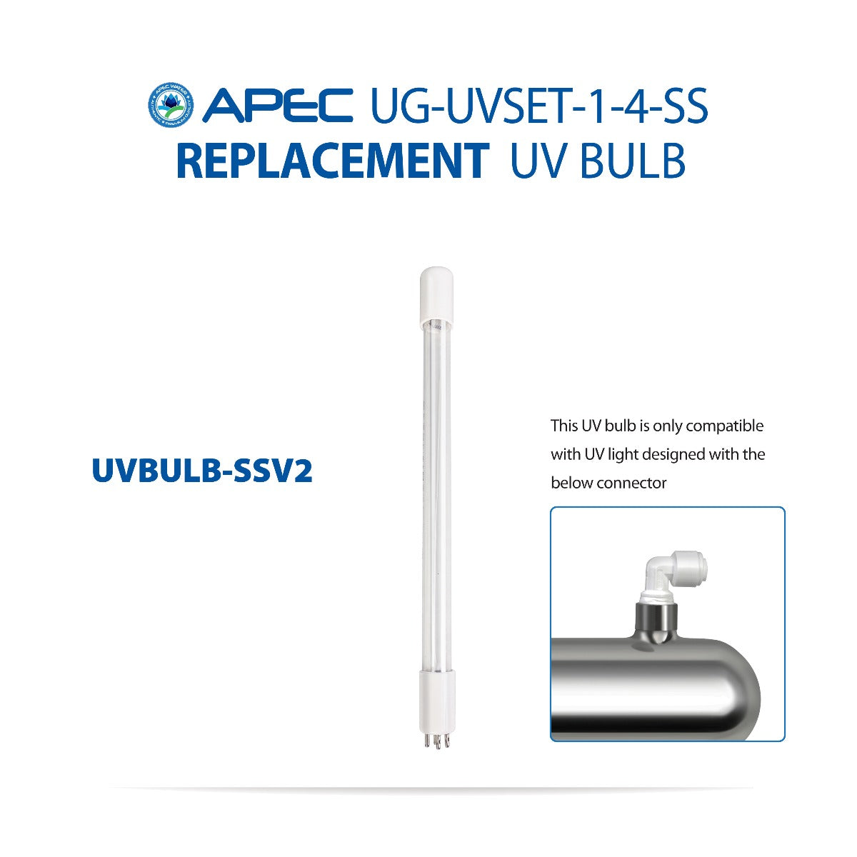 APEC Stainless Steel UV Ultra Violet Sterilizer Water Filter Kit