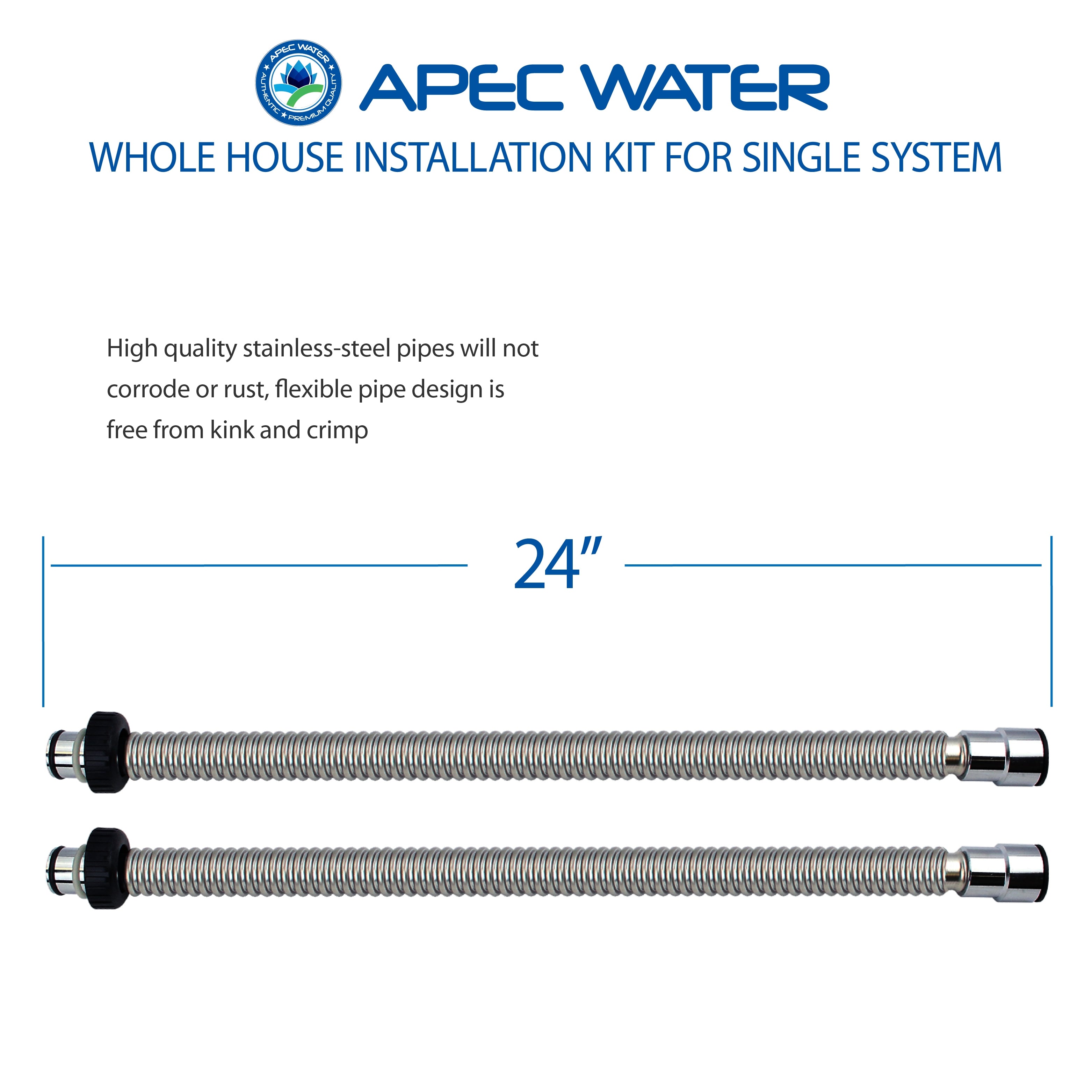 APEC Whole House System Single Tank Installation Kit for Water Filter or Water Softener System